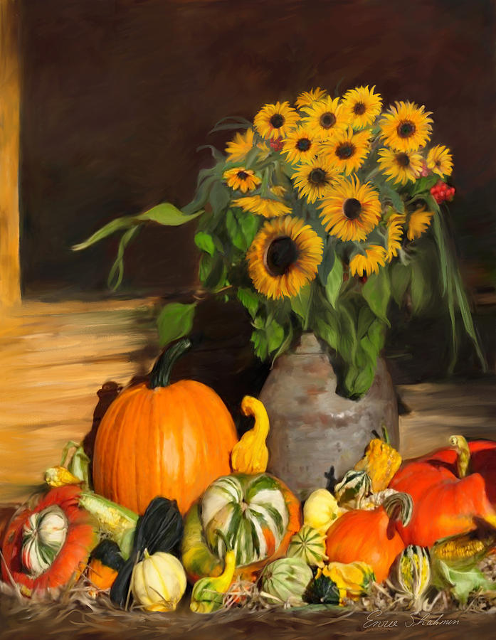 Bountiful Harvest - Floral Painting Painting by Portraits By NC