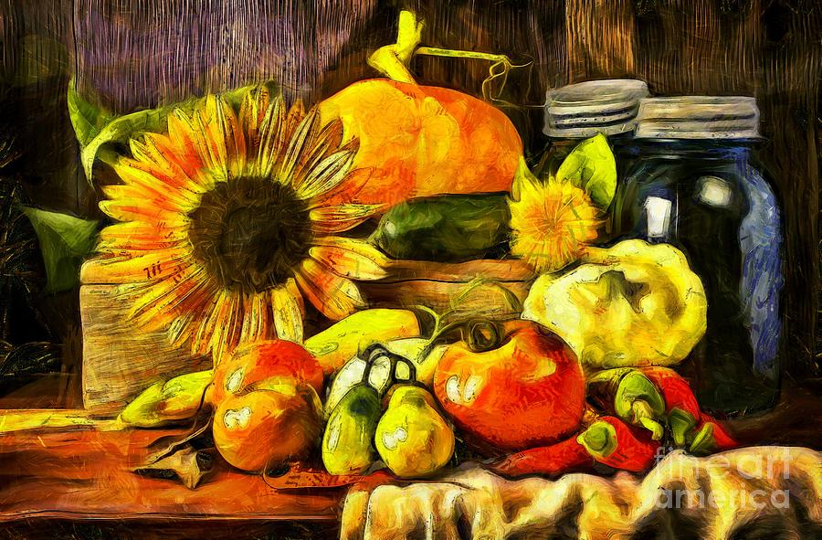 Bountiful Harvest Van Gogh Style Photograph