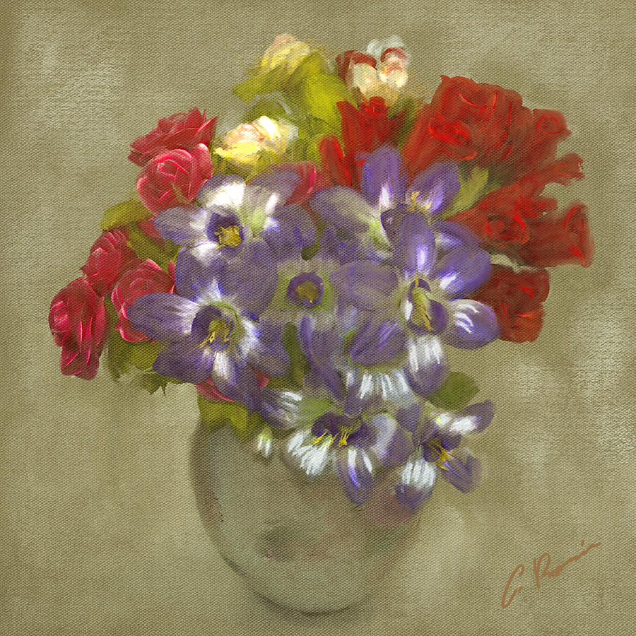 Bouquet Painting by Charlie Roman