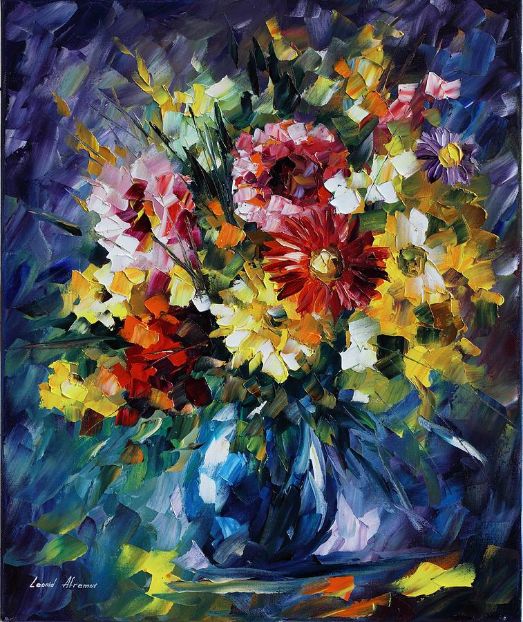 Bouquet Of Love - Palette Knife Oil Painting On Canvas By Leonid ...