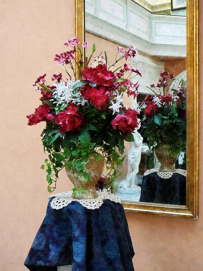 Bouquet of Peonies With Reflection Photograph by Susan Savad
