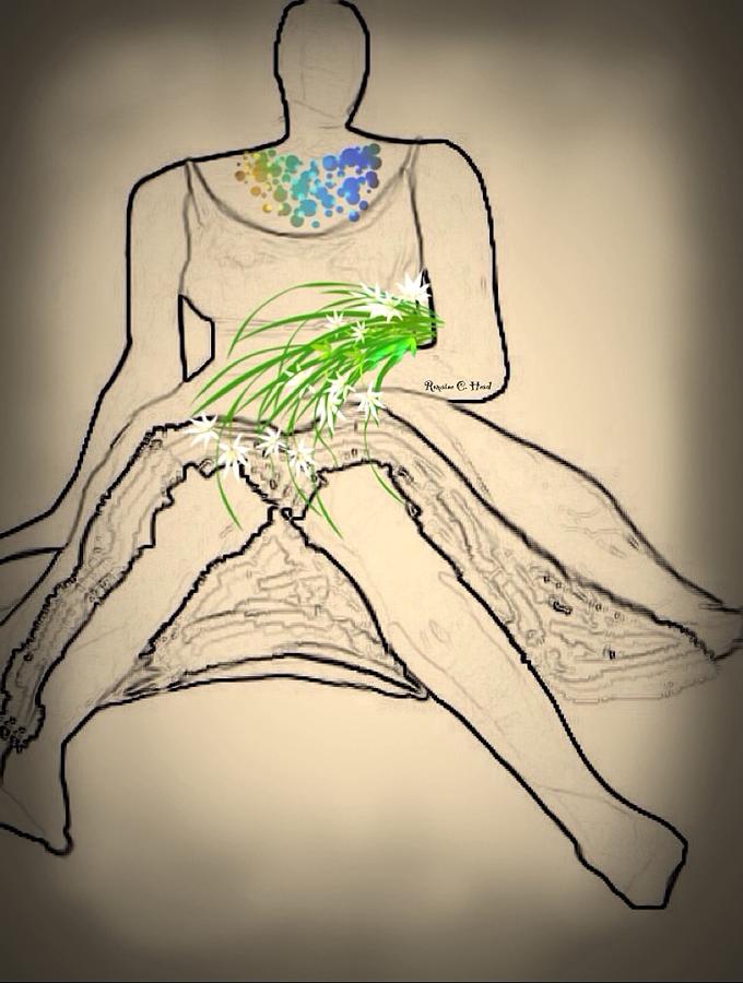 Bouquet-Sketch Digital Art by Romaine Head