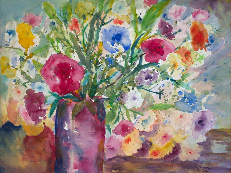 Bouquet Painting by Yolanda DeCosta - Fine Art America