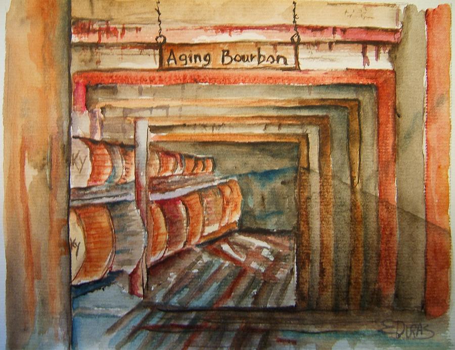 Bourbon Aging House Painting by Elaine Duras