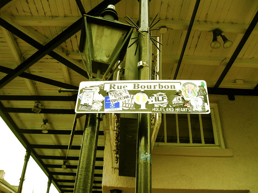 Bourbon St Sign Travel Stickers Photograph by Michael Morgan