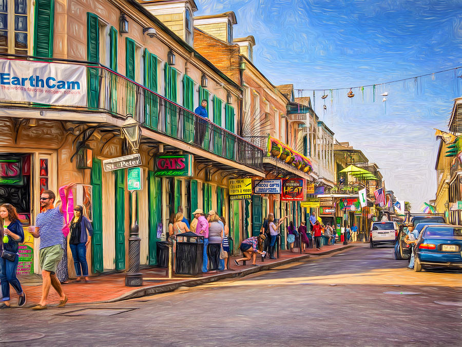 New Orleans Photograph - Bourbon Street Afternoon - Paint by Steve Harrington