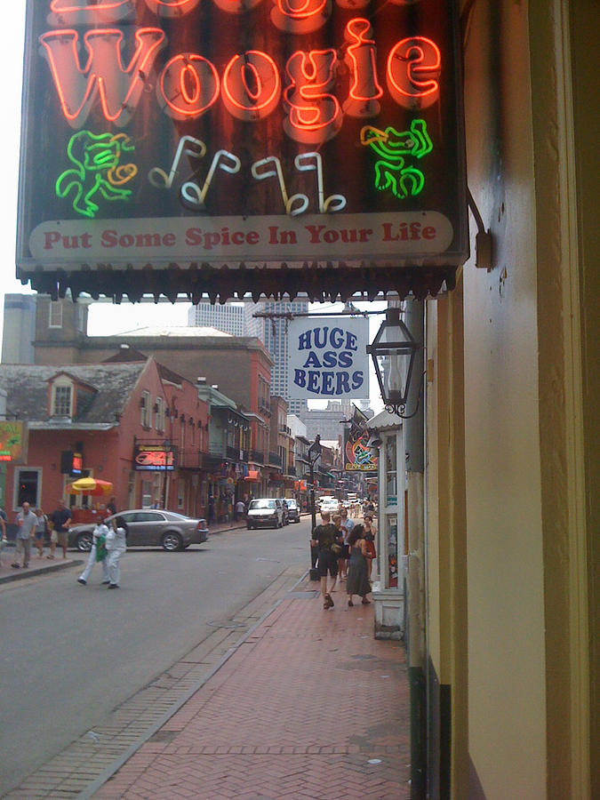 Bourbon Street bar signs Photograph by Bradford Martin