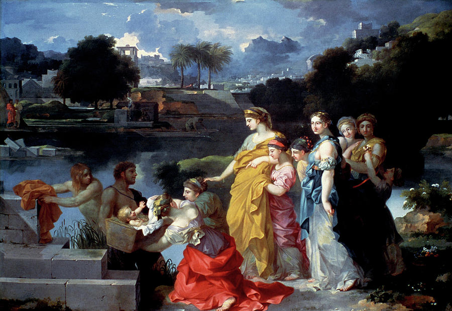 Bourdon Finding Of Moses Painting by Granger