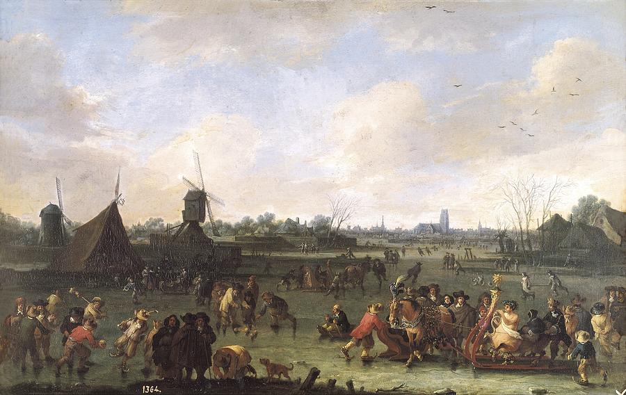 Winter Photograph - Bout, Pieter 1658-1702. The Skaters by Everett