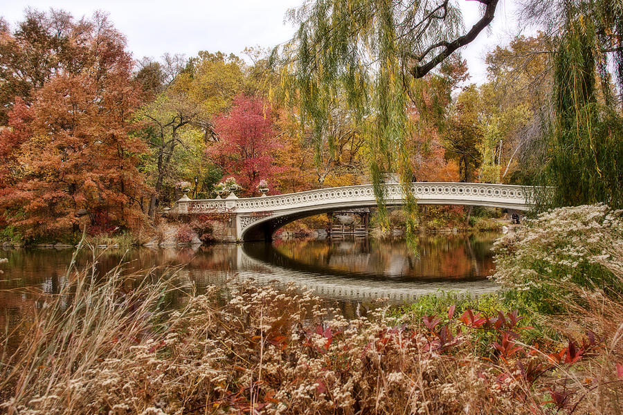 Central Park Photograph - Bow Bridge in Autumn by June Marie Sobrito