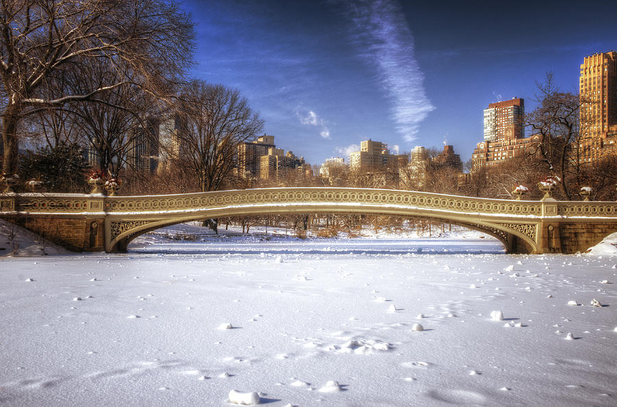 Bow Bridge In The Snow Photograph By Vicki Jauron - Fine Art America