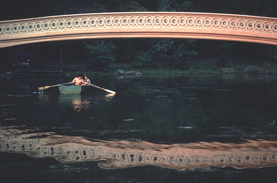 Bow Bridge RowBoat Central Park Photograph by Tom Wurl
