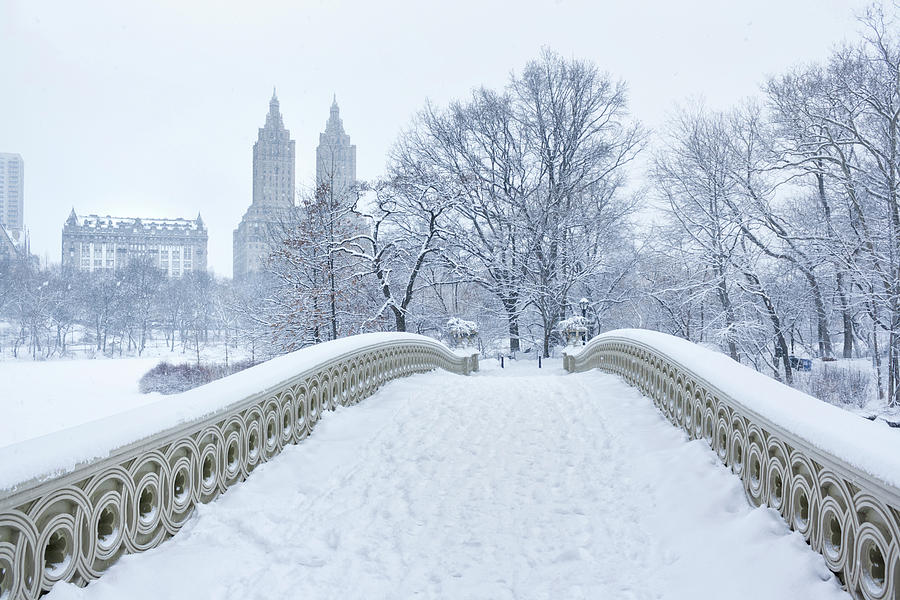 Bow Bridge With West Side Winter Photograph by Matejphoto
