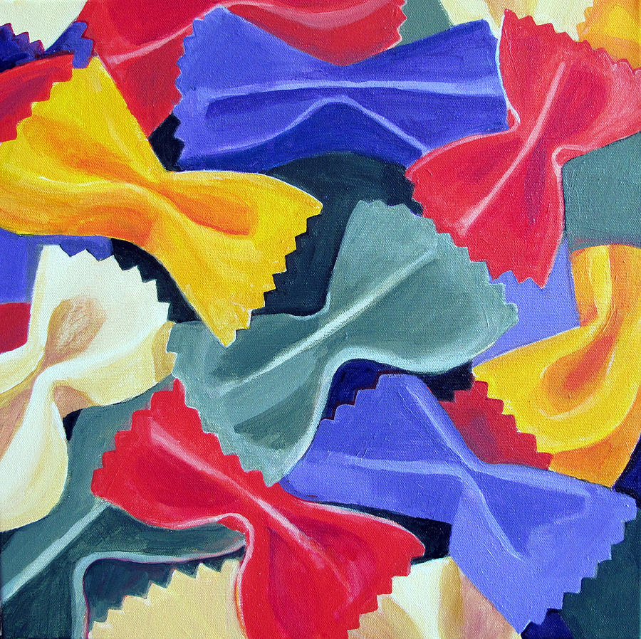Aerial View Painting - Bow Ties Pasta  by Toni Silber-Delerive
