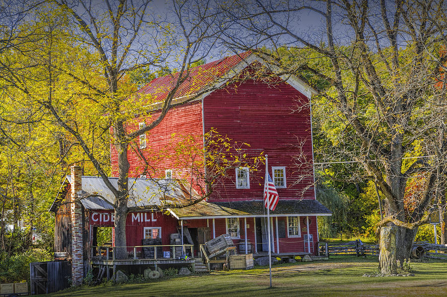 Bowens Cider Mill during Autumn Photograph by Randall Nyhof