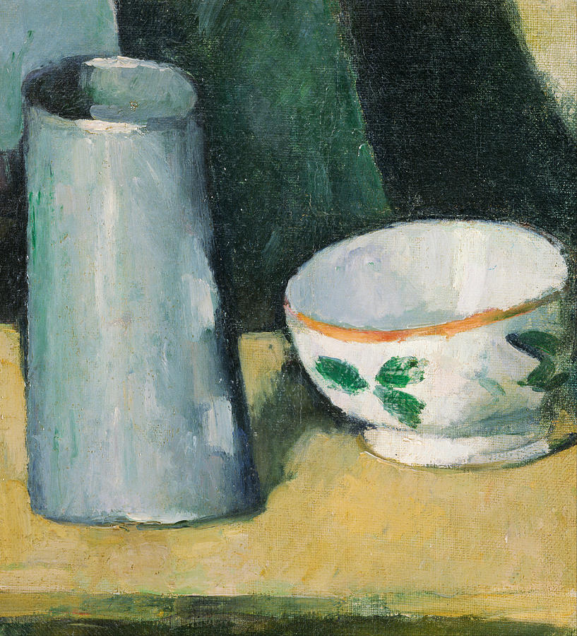 Bowl and Milk Jug Painting by Paul Cezanne