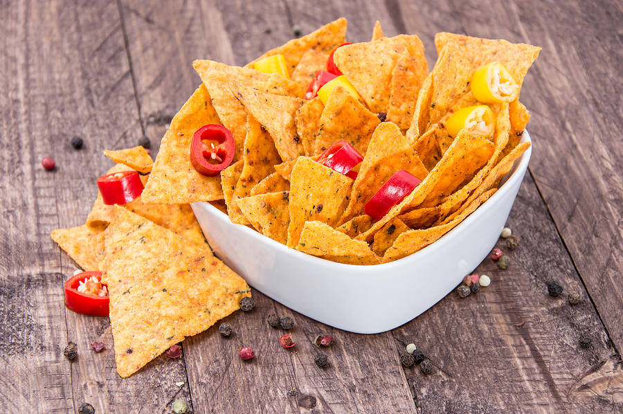 Bowl Filled With Nachos Photograph