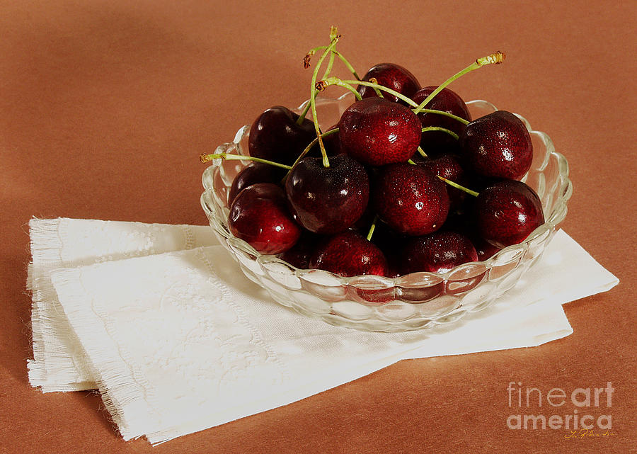 Fruit Photograph - Cherries in Bowl by Iris Richardson
