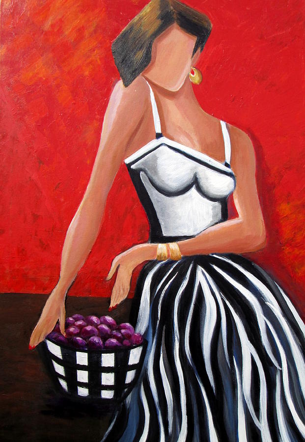 Bowl of Cherries Painting by Rosie Sherman