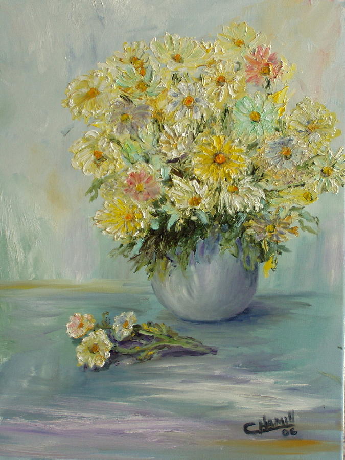 Bowl of Daisies Painting by Catherine Hamill