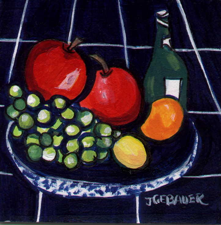 Bowl of fruit 1 Painting by Joyce Gebauer