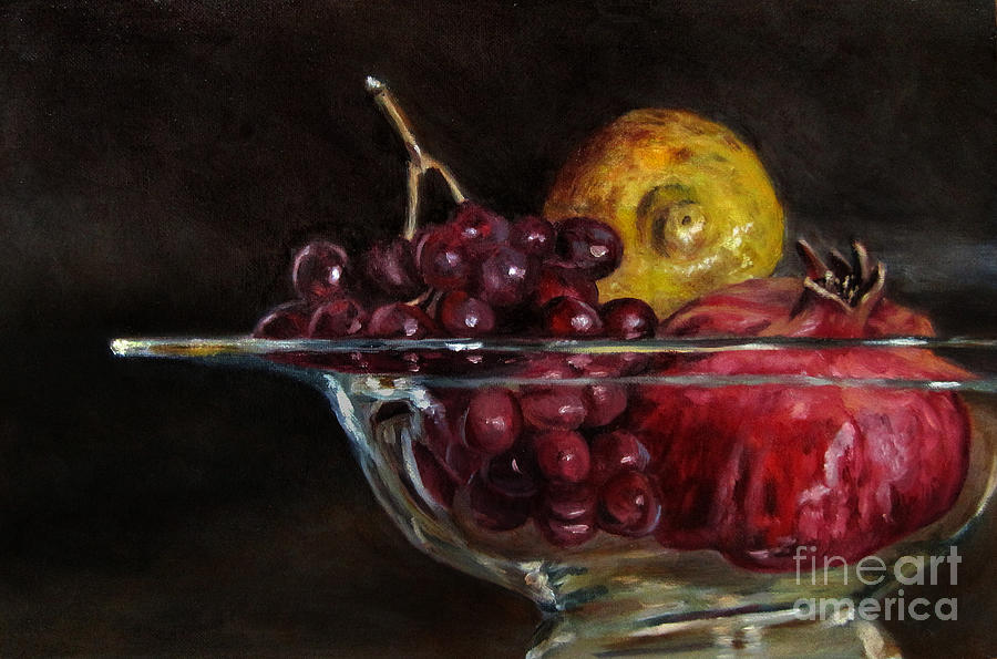 Bowl of Fruit Painting by Ulrike Miesen-Schuermann
