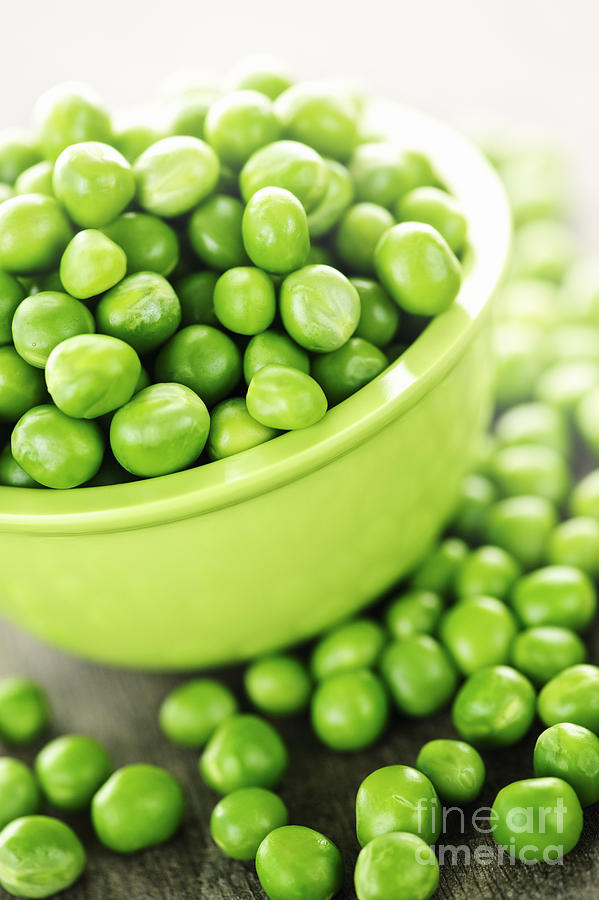 Bowl Of Green Peas Photograph