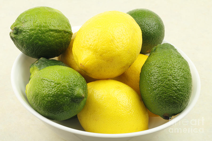 Bowl of Lemons and Limes Photograph by Lee Pixels