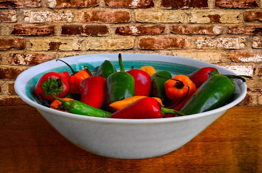Bowl of Peppers Photograph by Ken Smith