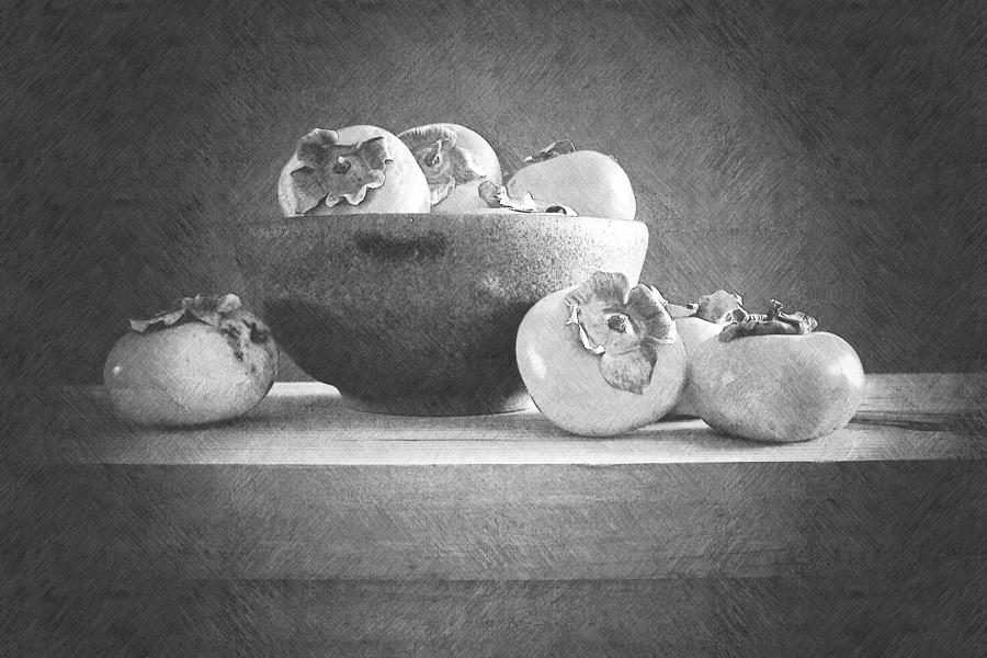Bowl Of Persimmons Photograph by Frank Wilson