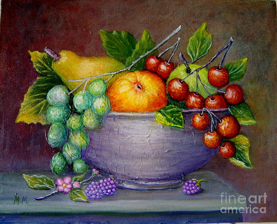 Bowl With Fruits Painting By Magdalena Morataya Fine Art America