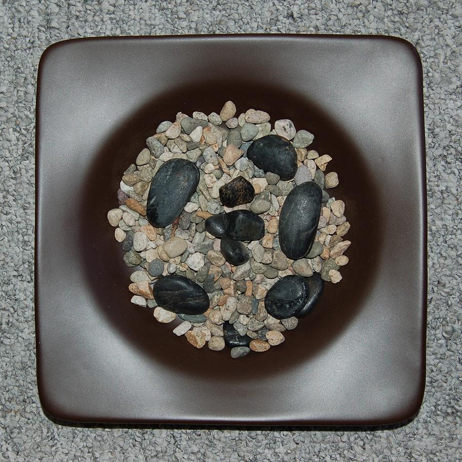 Bowl with Rocks Photograph by Linda Brody