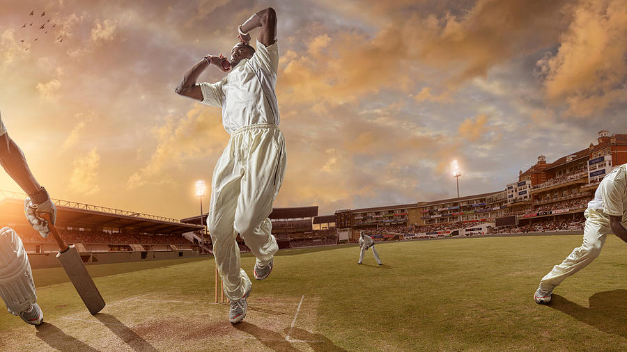 Bowler Delivering a Fast Ball During a Cricket Game Photograph by Peepo