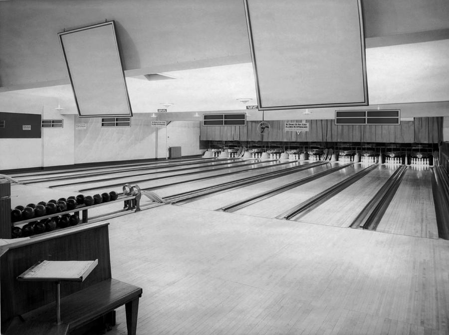 Bowling Alley Interior Photograph by Underwood Archives Fine Art America