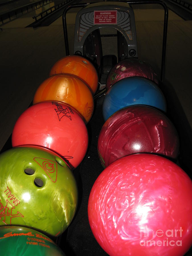 Sports Photograph - Bowling Balls by Ausra Huntington nee Paulauskaite
