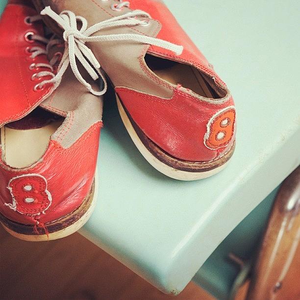 Space Photograph - #bowling #shoes #red #retro #space by Katie Ball