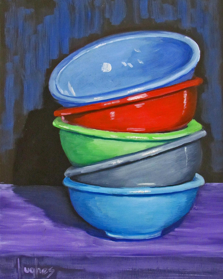 Bowls Painting by Kevin Hughes