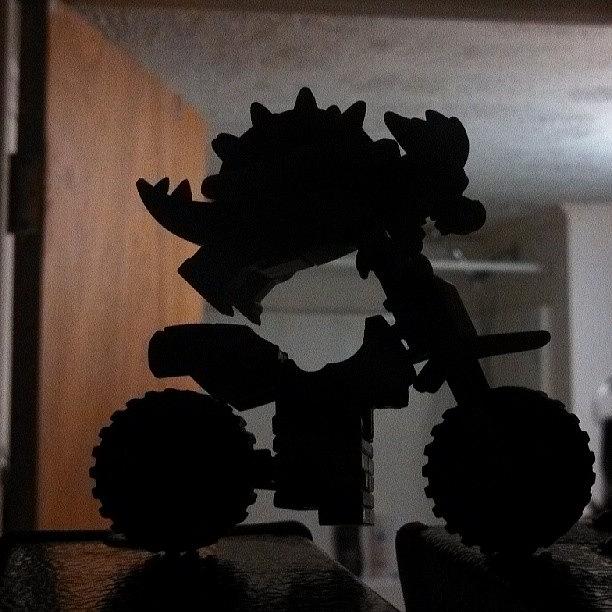 Knex Photograph - #bowser Night Cycling. #silhouette by Chuck Caldwell