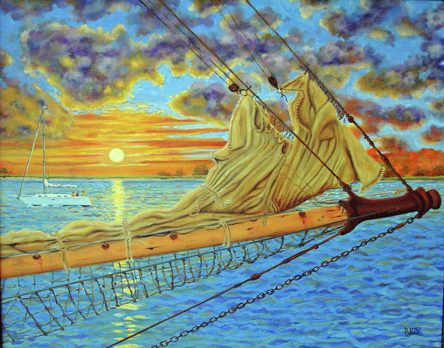 Bowsprit Over the Ashley River Painting by Dwain Ray
