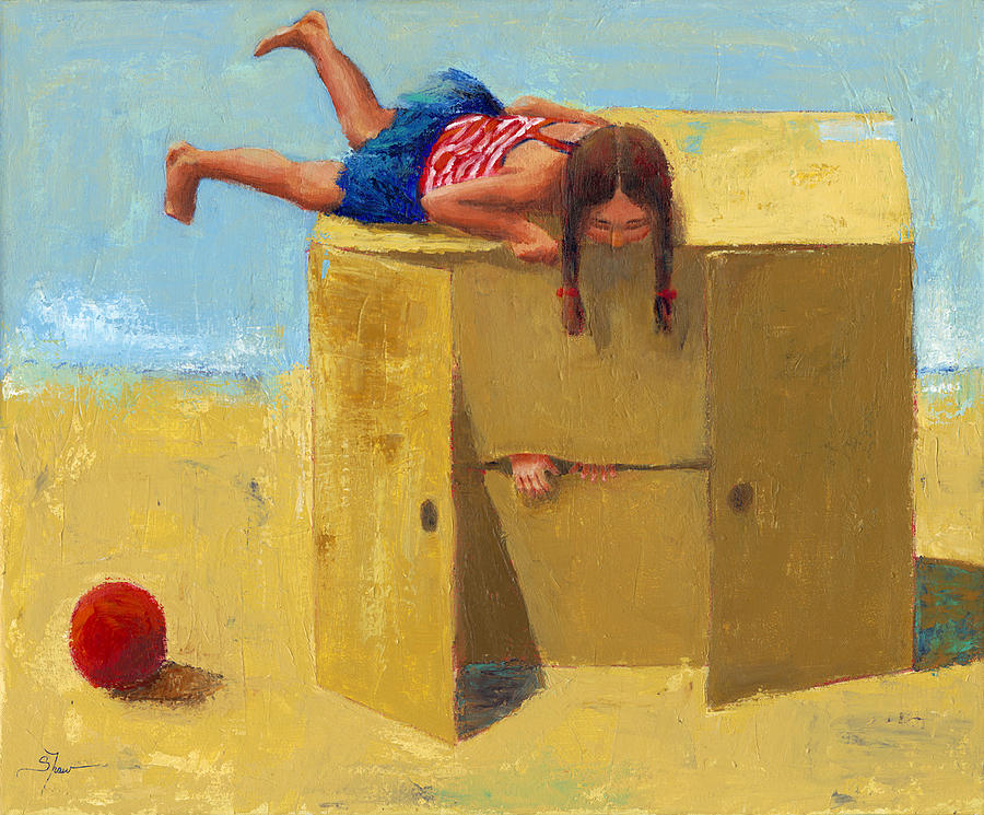 Box at the Beach - Hi There Painting by Beverly Shaw-starkovich