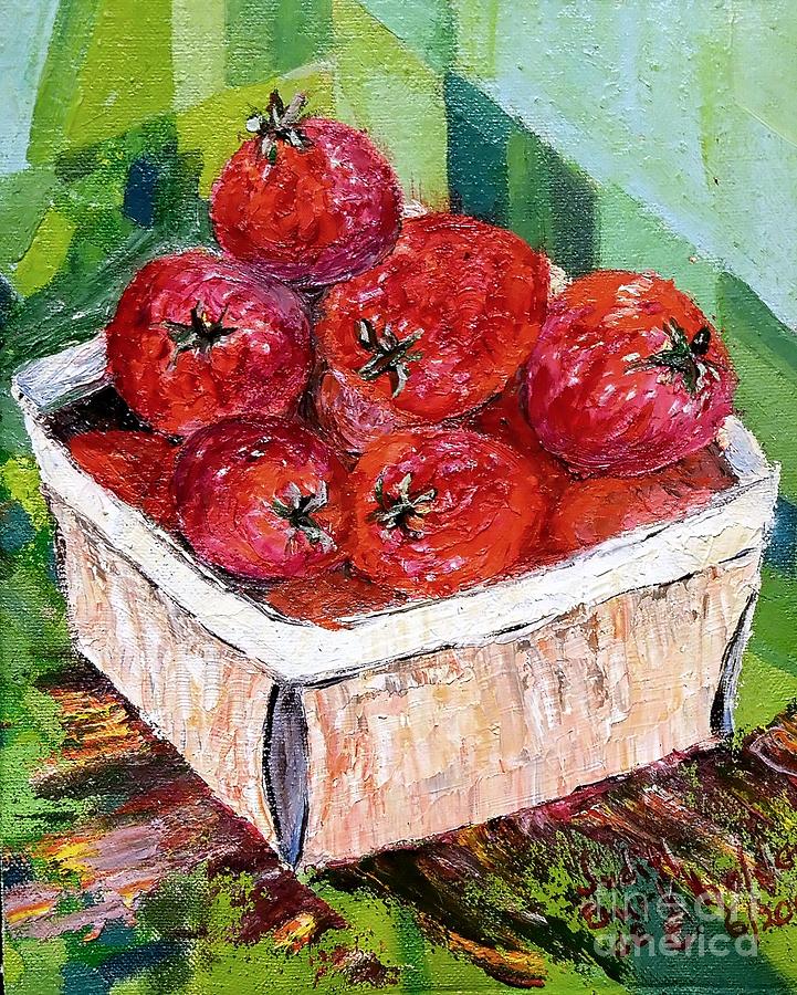Box of Strawberries - SOLD Painting by Judith Espinoza