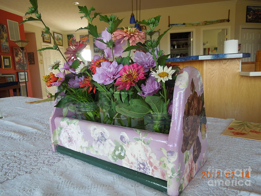 Box with Flowers Mixed Media by Judith Espinoza