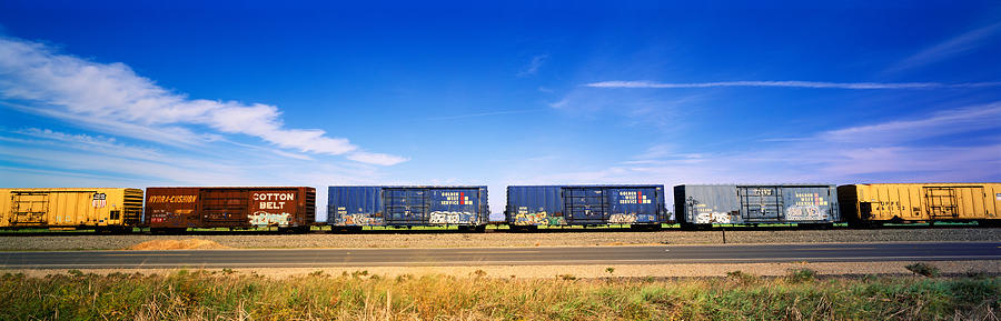 Transportation Photograph - Boxcars Railroad Ca by Panoramic Images