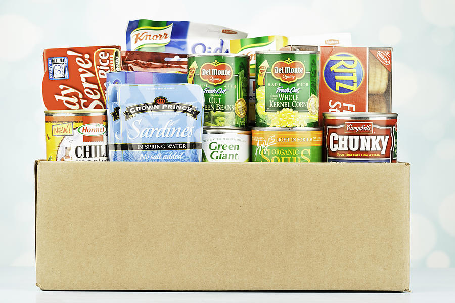 Boxed Groceries For Food Drive Photograph by CatLane