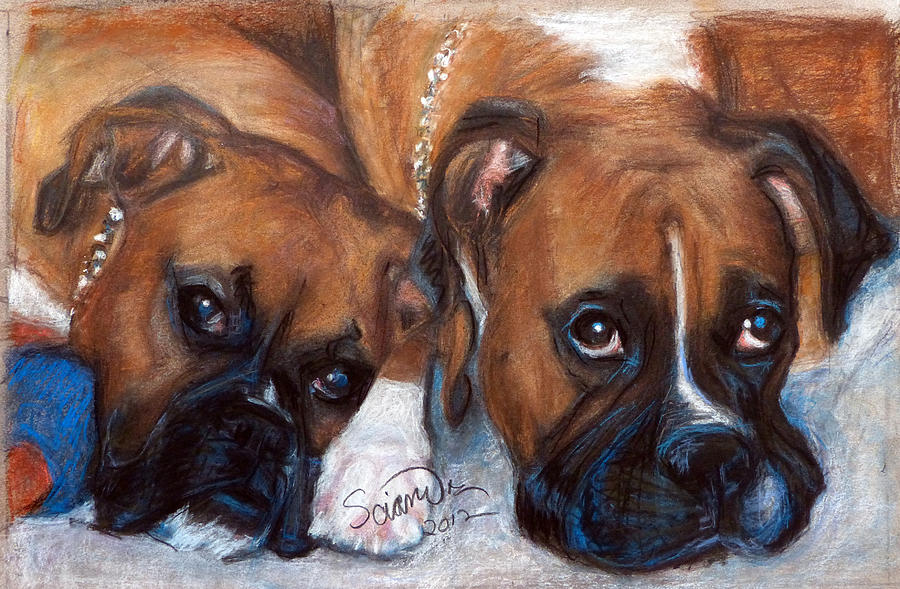 Boxer Buddies Painting by Sciandra  