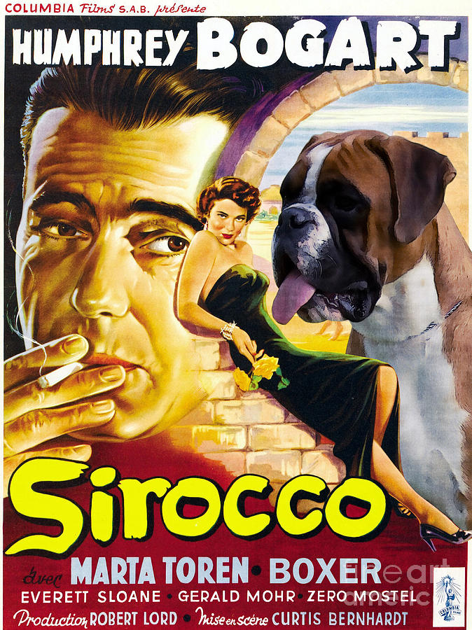 Dog Painting - Boxer Dog Art Canvas Print - Sirocco Movie Poster by Sandra Sij