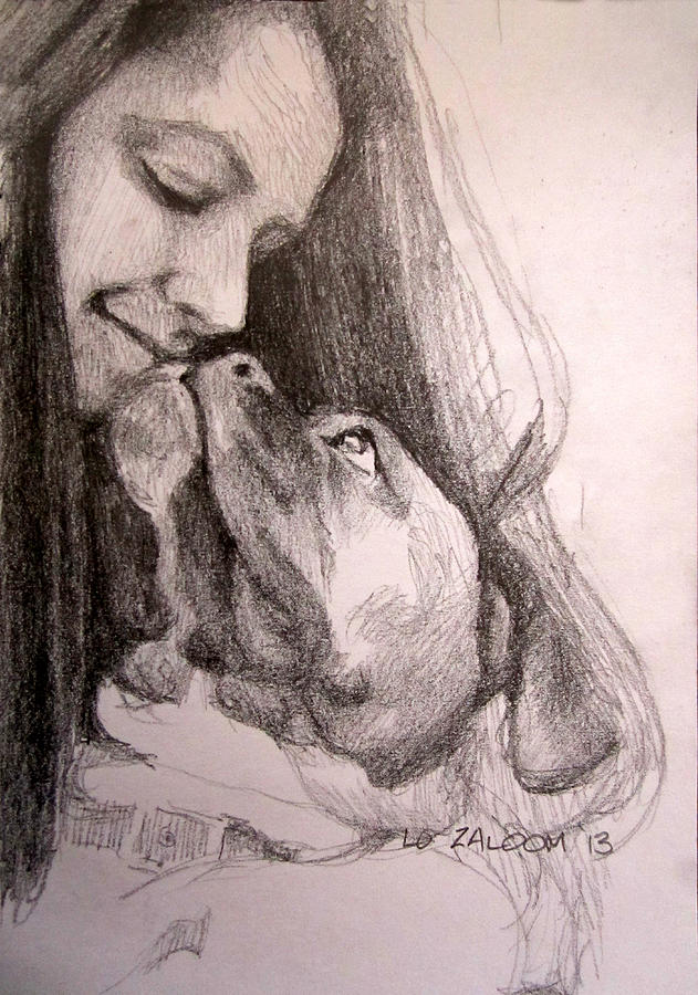 Boxer Kisses Drawing by Lorraine Zaloom - Fine Art America