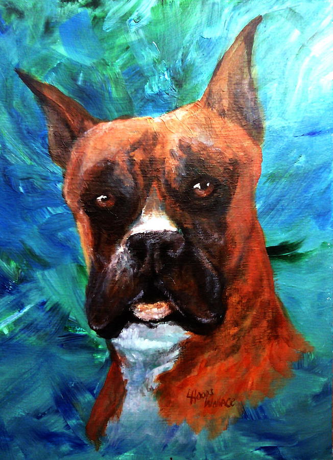Boxer Painting by Leslie Hoops-Wallace