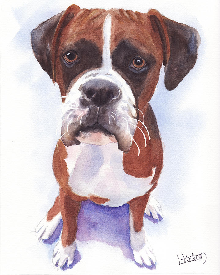 Boxer Painting by Greg and Linda Halom