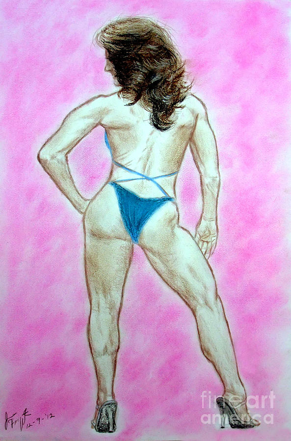 Kansas City Drawing - Boxer MMA Fighter Body Builder and Fitness Model Franchesca Alcanter by Jim Fitzpatrick